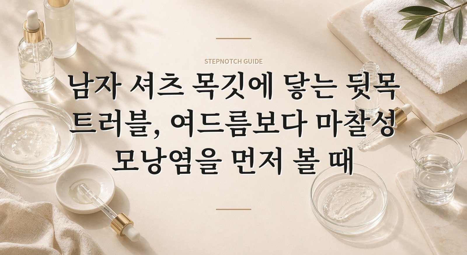 남자 셔츠 목깃에 닿는 뒷목 트러블, 여드름보다 마찰성 모낭염을 먼저 볼 때 핵심 정보