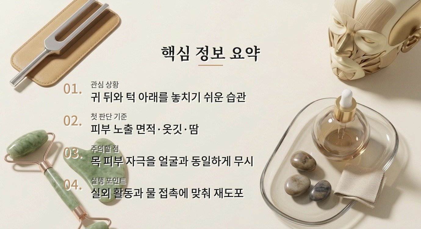 목까지 바르는 자외선차단제, 옷깃 마찰과 덧바름 관리 비교 가이드