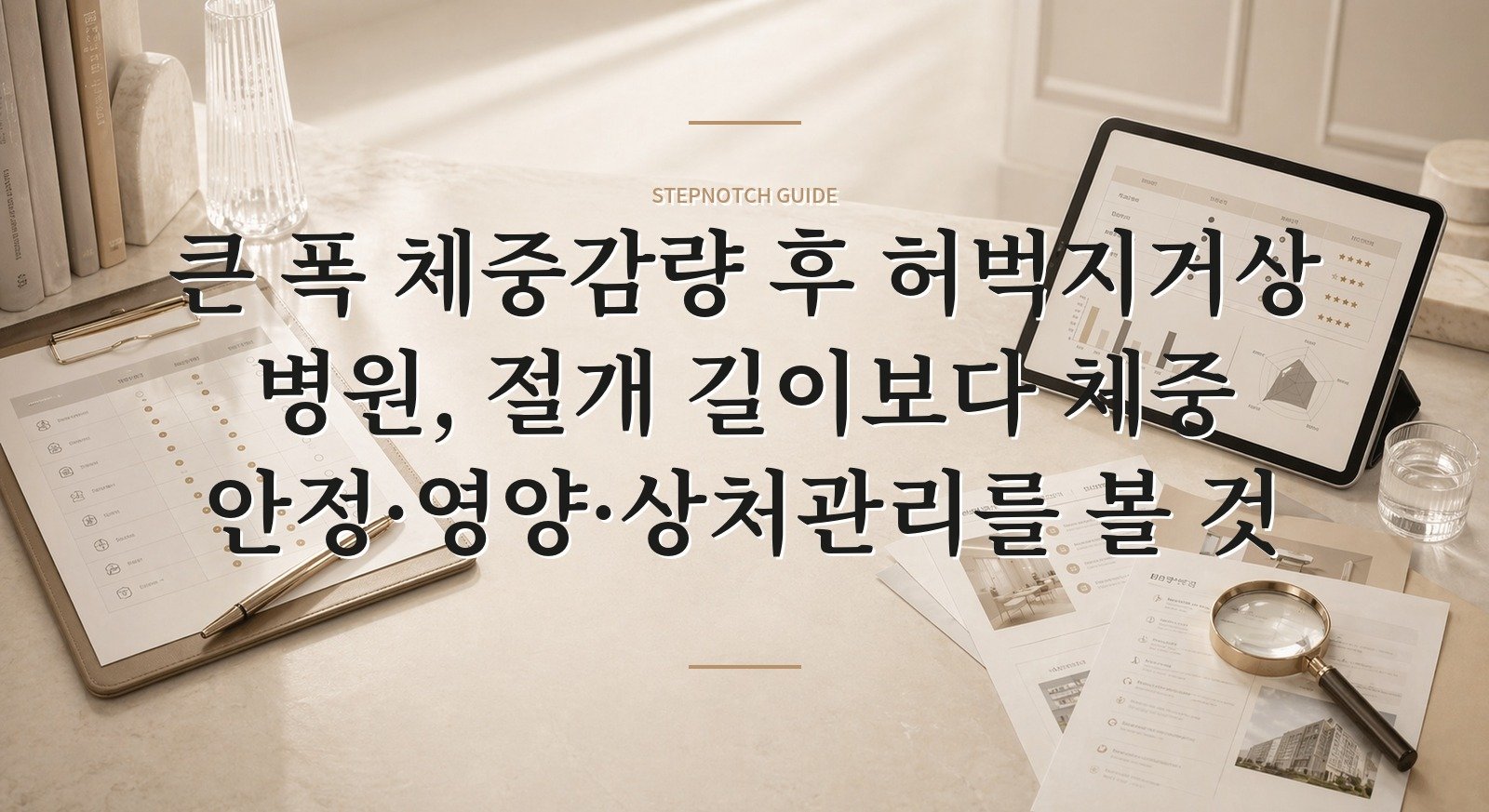 큰 폭 체중감량 후 허벅지거상 병원, 절개 길이보다 체중 안정·영양·상처관리를 볼 것