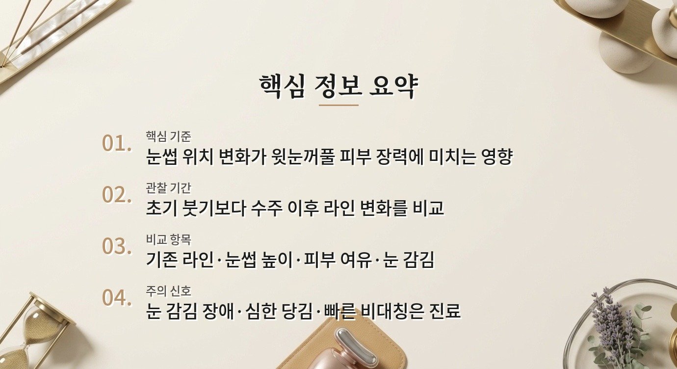 눈썹거상 후 쌍꺼풀 라인이 달라질 수 있나요? 비교 가이드