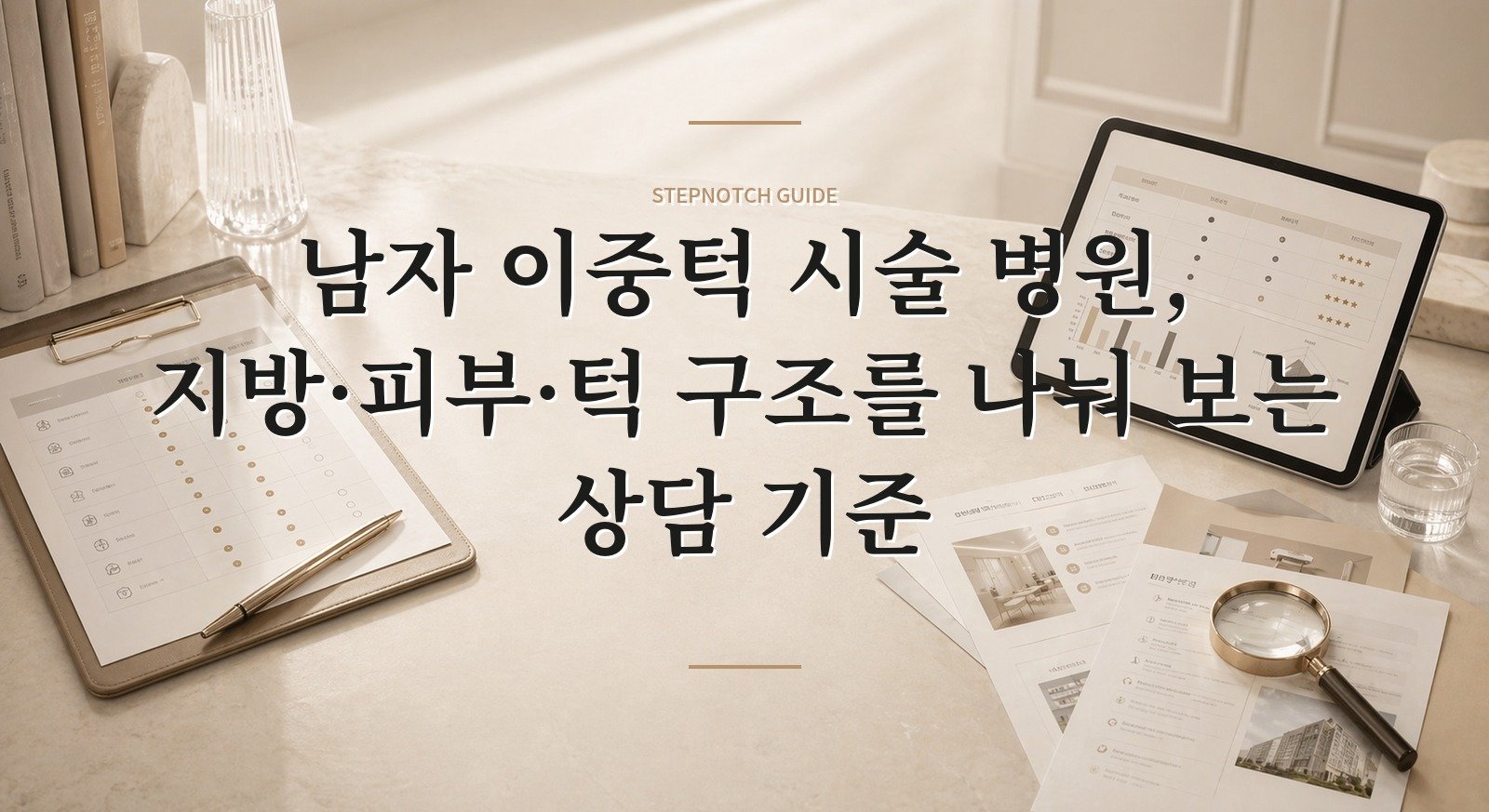 남자 이중턱 시술 병원, 지방·피부·턱 구조를 나눠 보는 상담 기준 핵심 정보