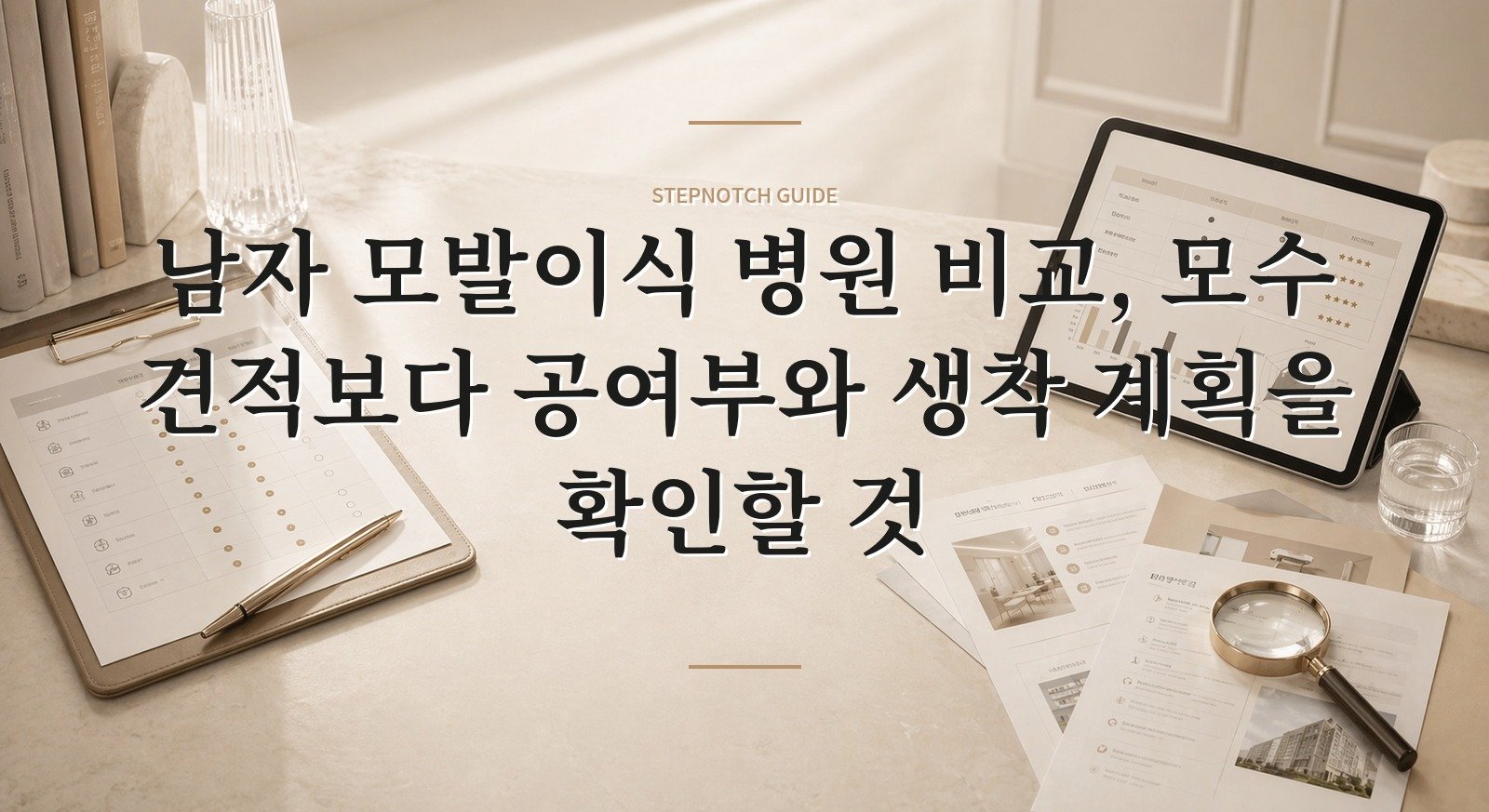 남자 모발이식 병원 비교, 모수 견적보다 공여부와 생착 계획을 확인할 것 핵심 정보