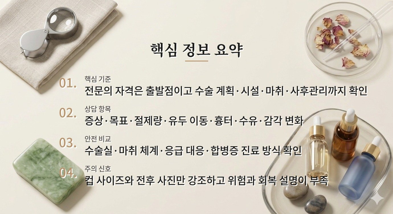 유방축소 병원은 성형외과 전문의 경력만 보면 되나요? 비교 가이드