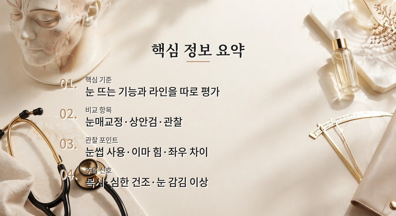 남자 무쌍 눈매교정, 쌍꺼풀 라인 없이 눈 뜨는 힘만 조절할 수 있는지 비교 가이드