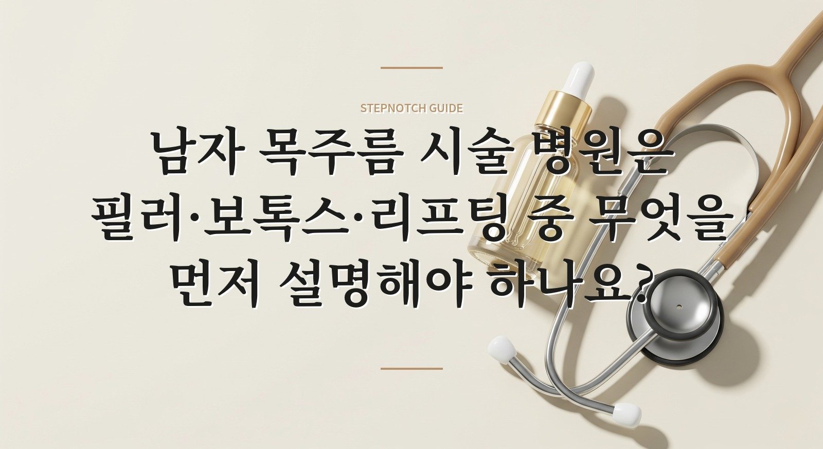 남자 목주름 시술 병원은 필러·보톡스·리프팅 중 무엇을 먼저 설명해야 하나요? 핵심 정보