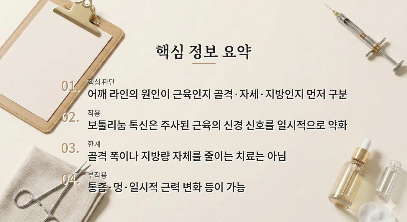 승모근 보톡스를 맞으면 어깨가 무조건 얇아지나요? 비교 가이드
