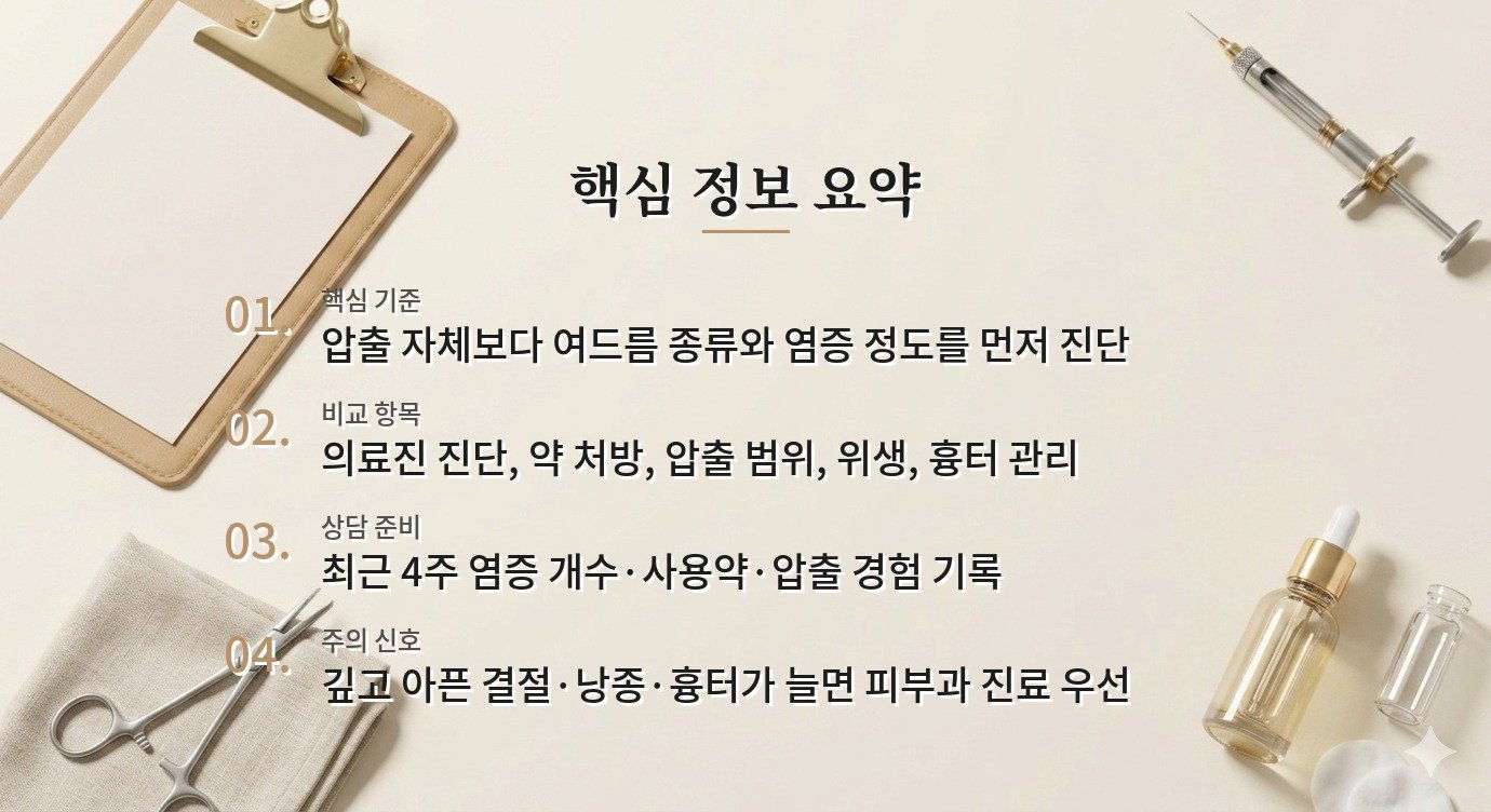 남자 여드름 압출은 피부과와 피부관리실 중 어디가 다른가요? 비교 가이드