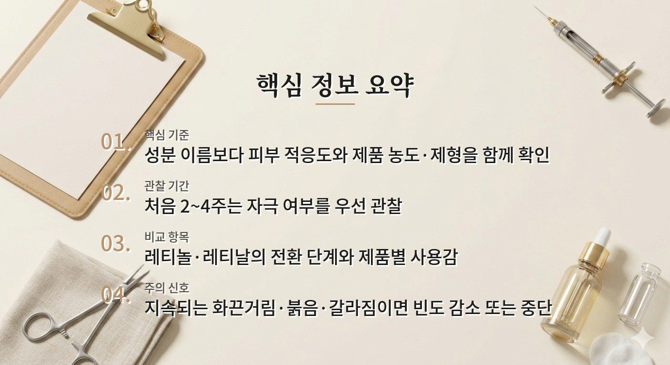레티날과 레티놀 차이, 처음 시작할 때 강도보다 중요한 것 비교 가이드