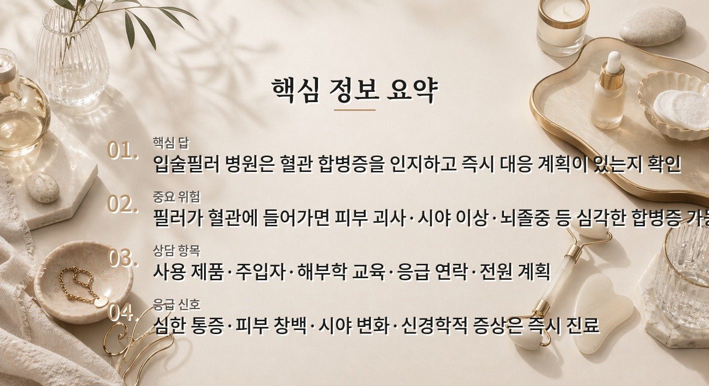 남자 입술필러 병원은 혈관 합병증 대응을 어떻게 확인해야 하나요? 비교 가이드