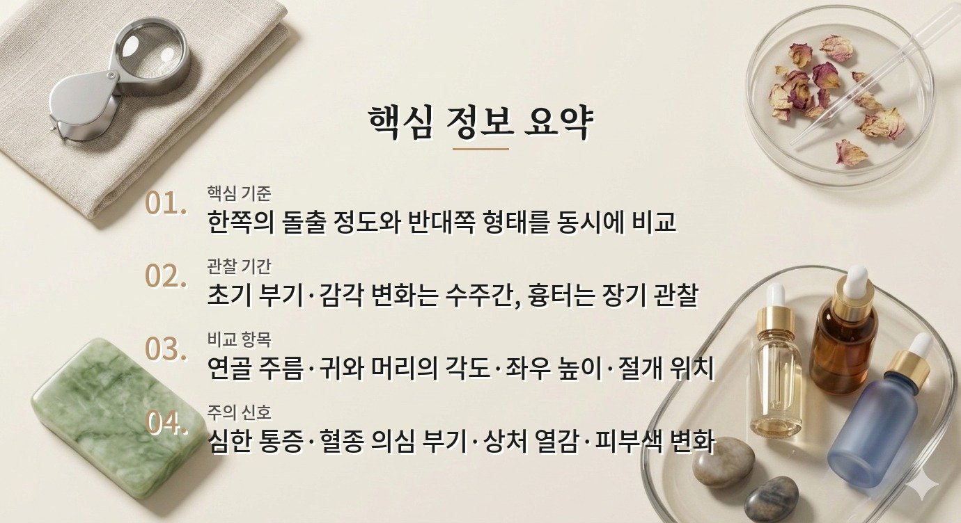 남자 돌출귀 교정, 한쪽만 심할 때 양쪽 균형을 판단하는 방법 비교 가이드