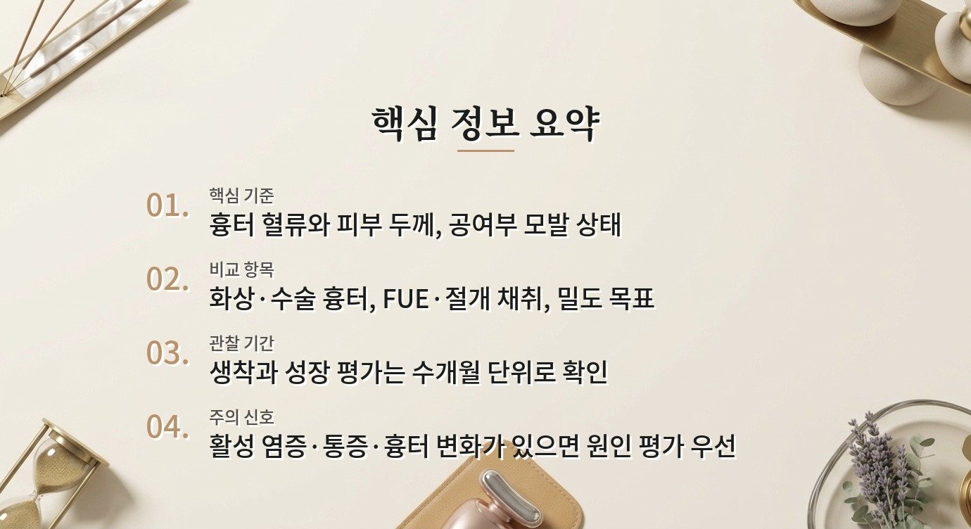 남자 흉터 모발이식, 화상·수술 흉터에도 이식할 수 있는 조건 비교 가이드