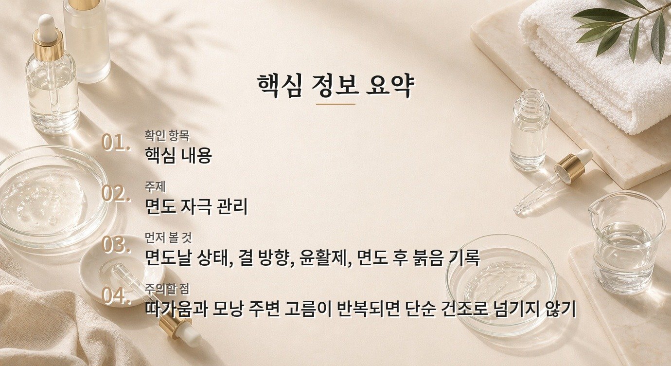 면도날 교체 주기보다 중요한 면도 압력과 피부 신호 비교 가이드