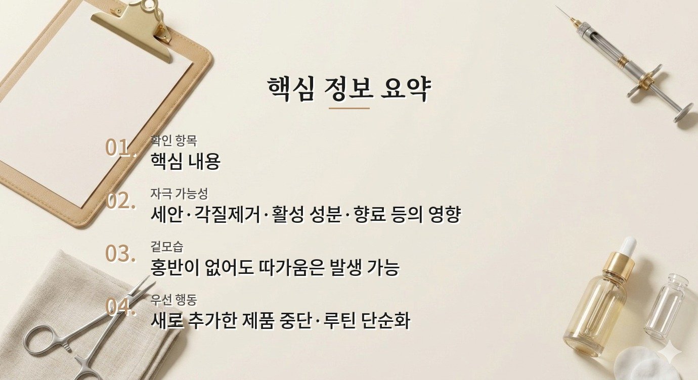 화장품을 바른 뒤 따갑지만 붉지는 않을 때, 숨어 있는 자극을 찾는 방법 비교 가이드