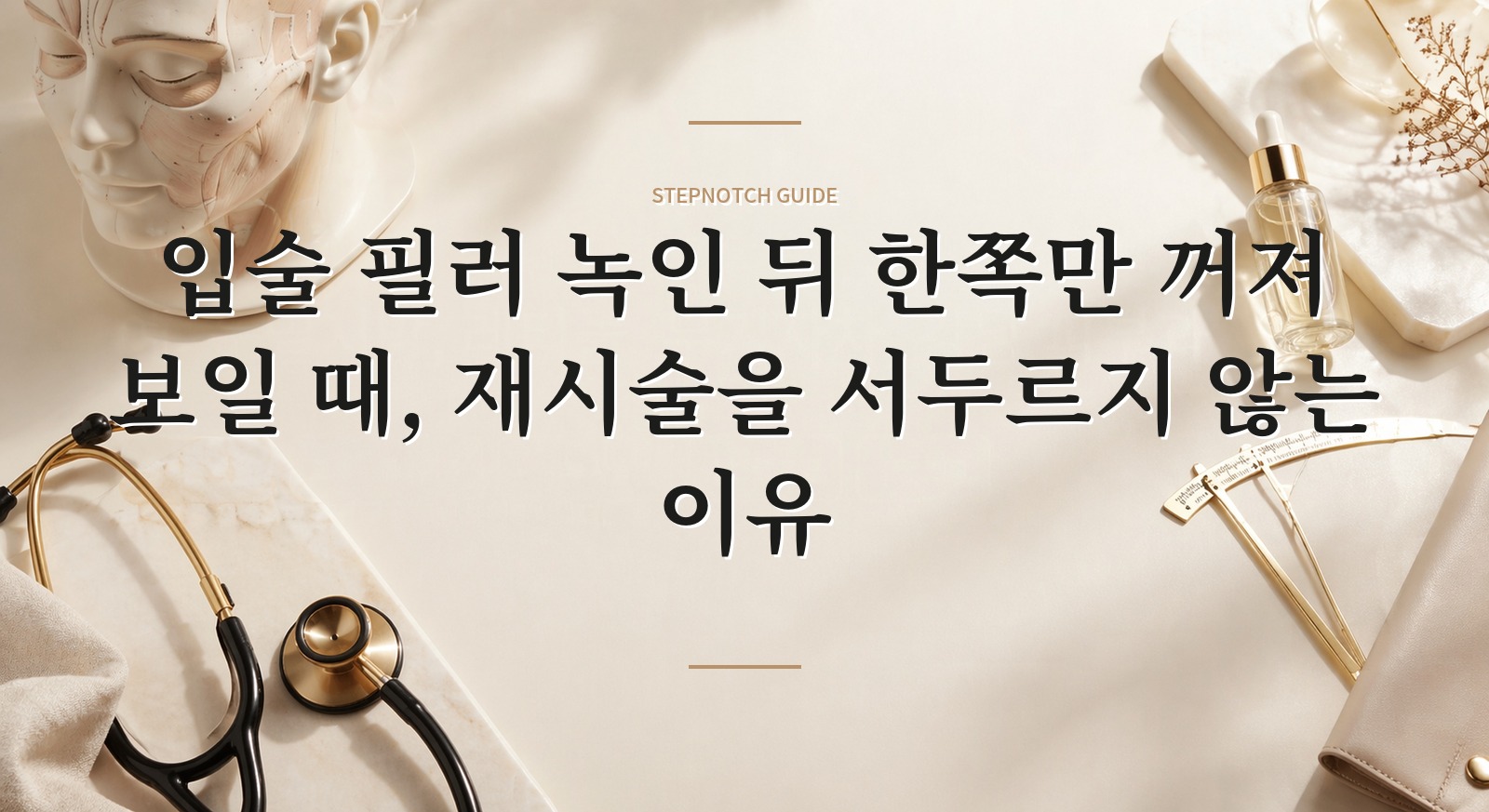 입술 필러 녹인 뒤 한쪽만 꺼져 보일 때, 재시술을 서두르지 않는 이유
