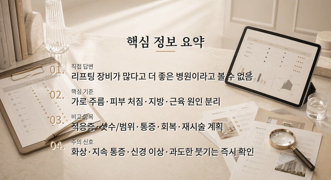 남자 목주름 시술 병원은 리프팅 장비가 많을수록 좋은가요? 비교 가이드