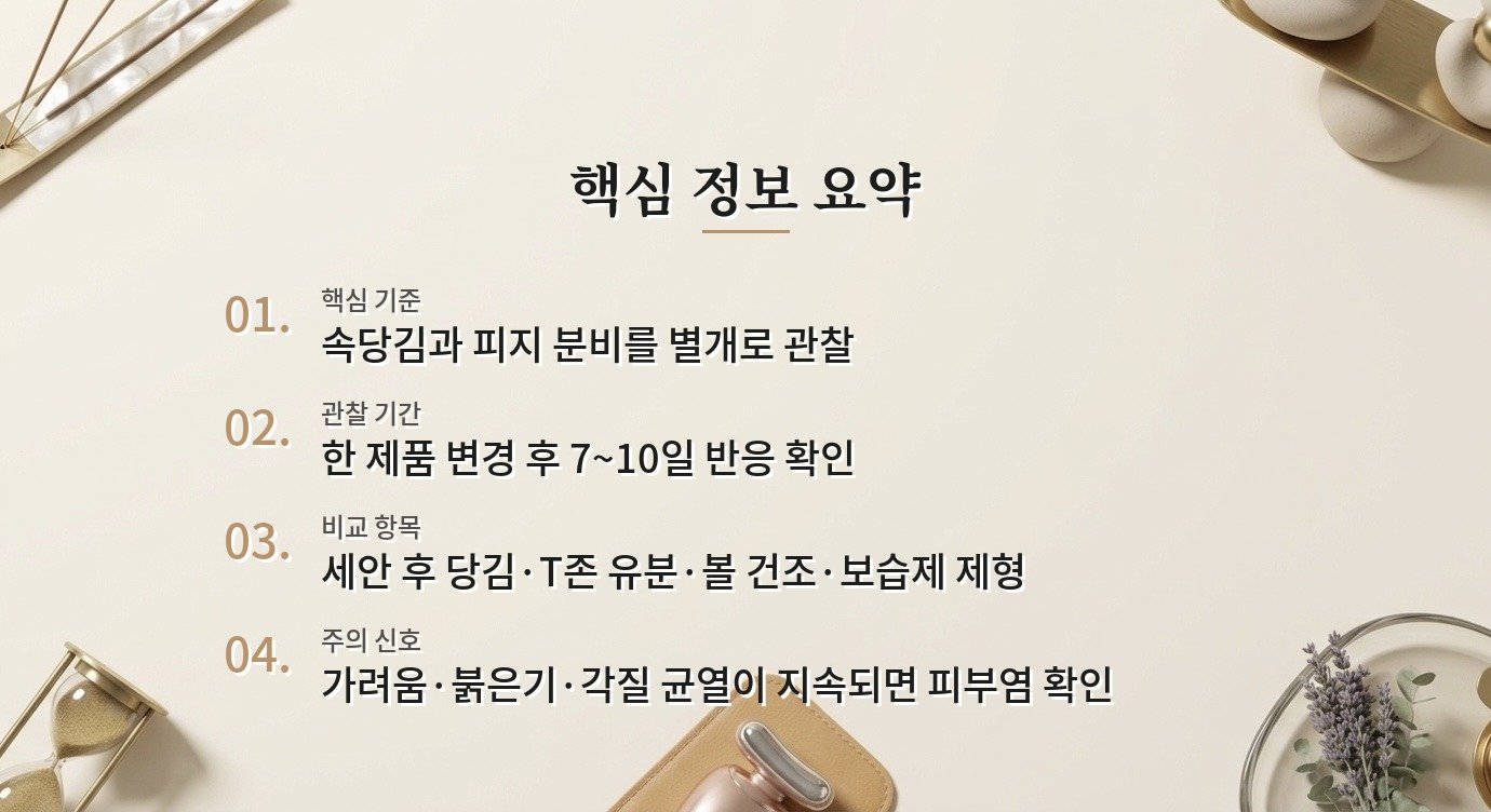 속은 당기는데 얼굴은 번들거리면 수분크림을 더 발라야 하나요? 비교 가이드