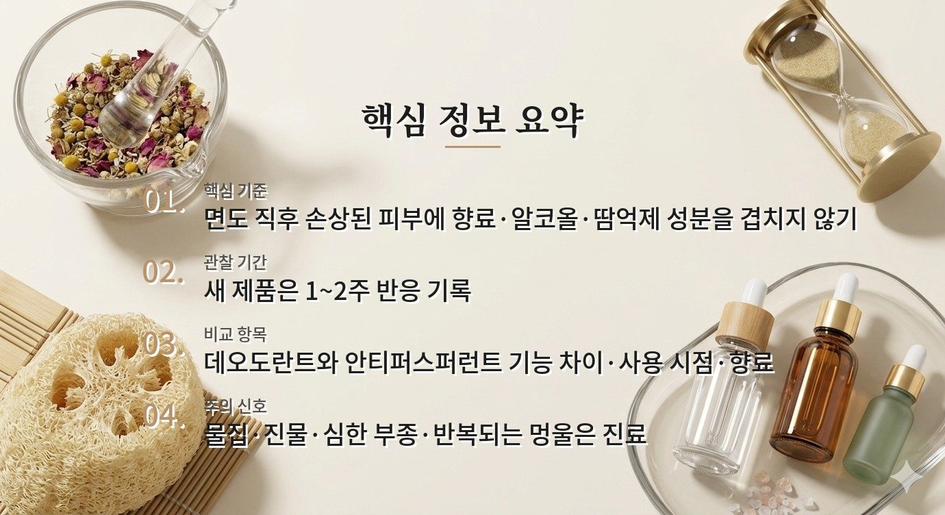 남자 겨드랑이 면도와 데오도란트, 따가움 줄이는 사용 간격 비교 가이드