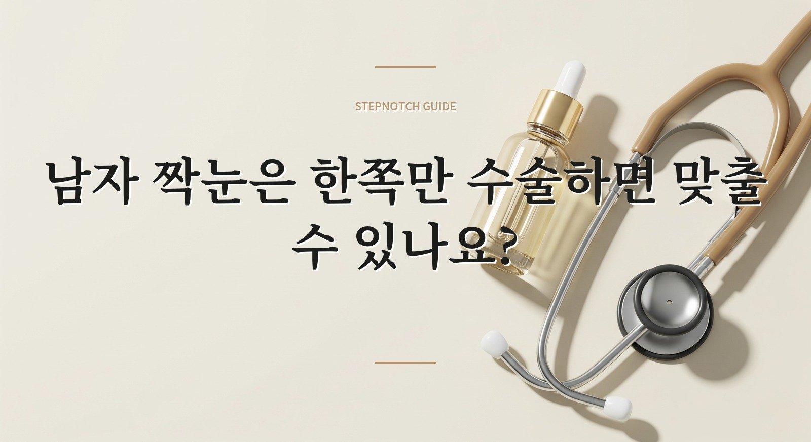 남자 짝눈은 한쪽만 수술하면 맞출 수 있나요? 핵심 정보