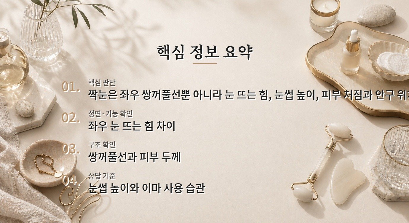 남자 짝눈은 한쪽만 수술하면 맞출 수 있나요? 비교 가이드