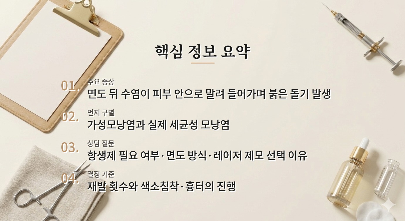 남자 턱수염 인그로운 헤어 병원, 세균성 모낭염과 구분해 치료받는 법 비교 가이드