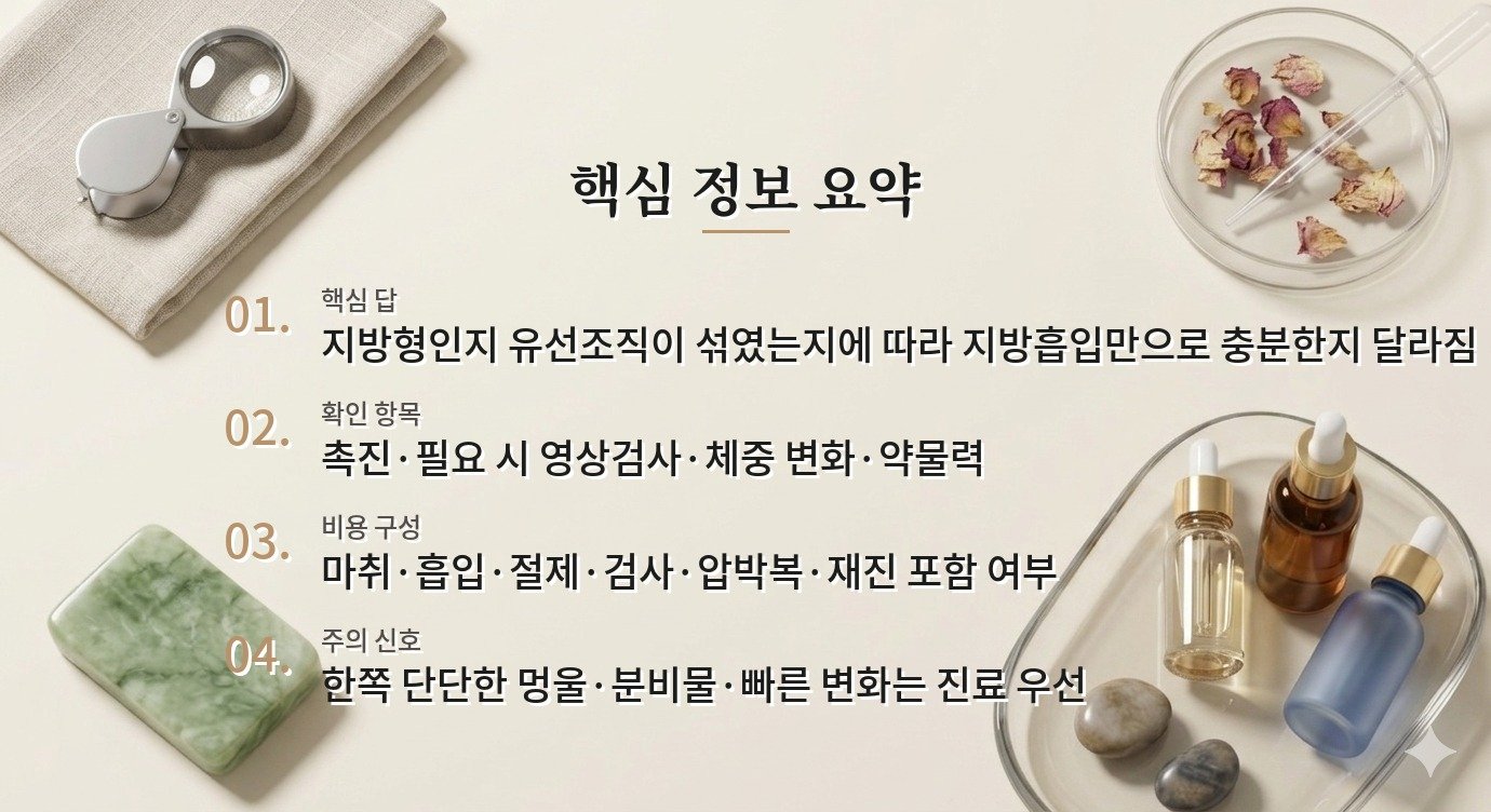 남자 가슴 지방흡입만 하면 여유증 수술을 피할 수 있나요? 비교 가이드