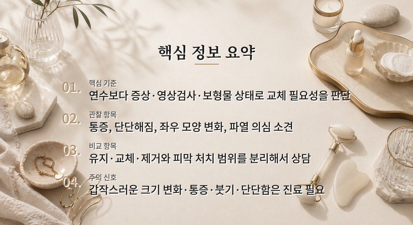가슴 보형물은 몇 년마다 꼭 교체해야 하나요? 비교 가이드