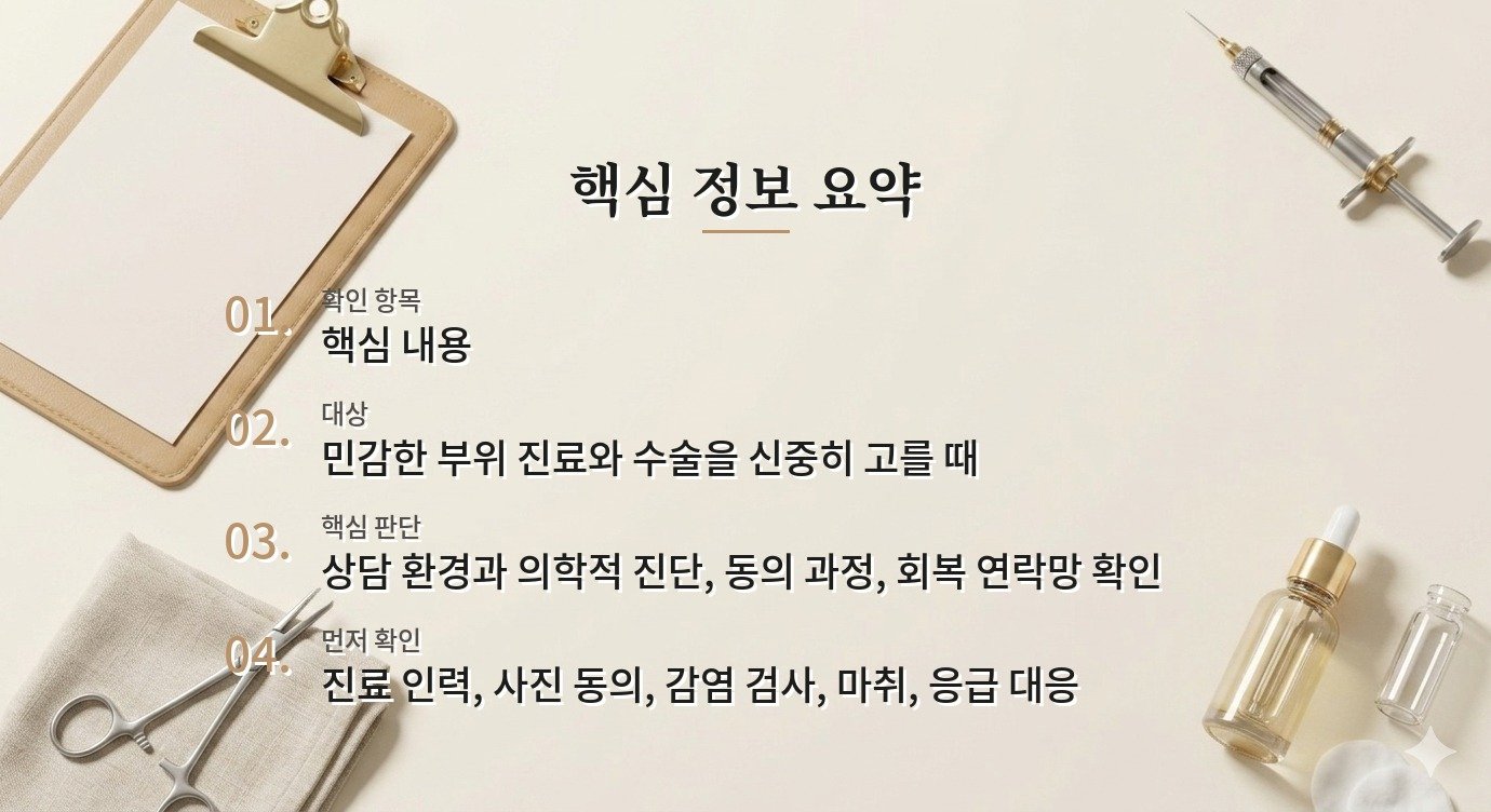 여성성형 병원 상담, 프라이버시·마취·사후진료를 비교하는 기준 비교 가이드