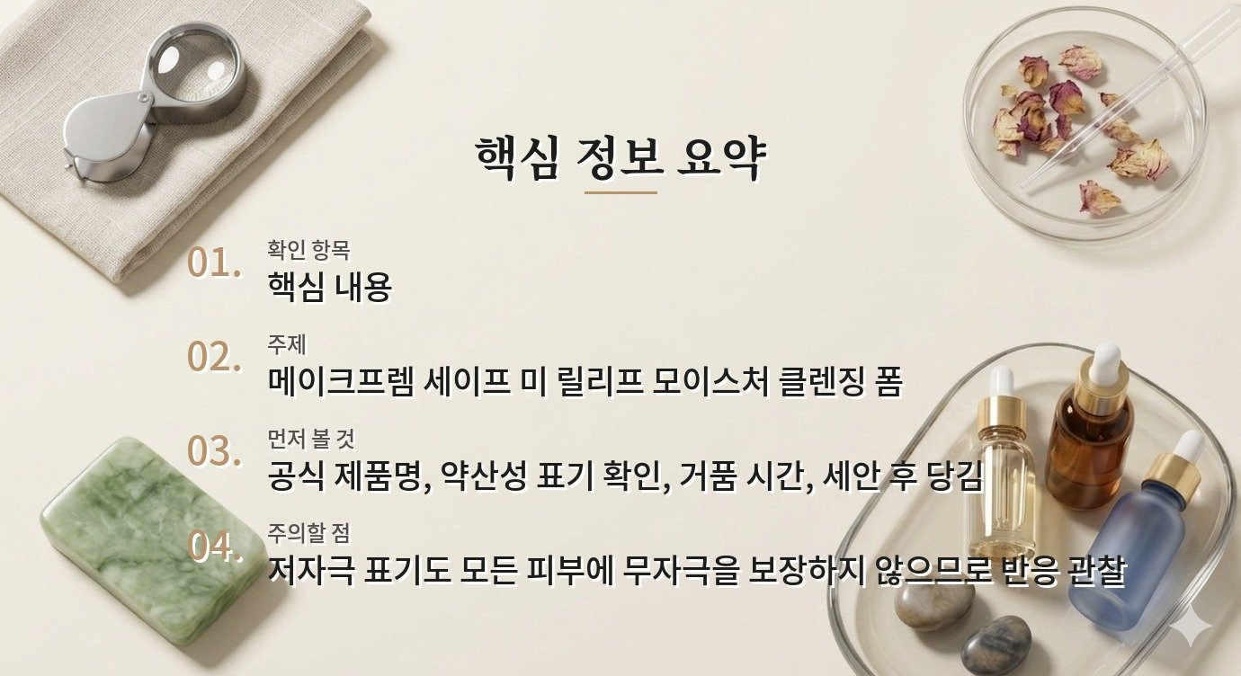 메이크프렘 세이프 미 릴리프 모이스처 클렌징 폼, 민감할 때 세안법 비교 가이드