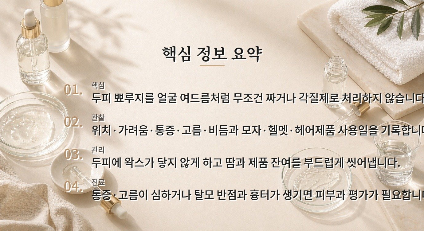 남자 두피 뾰루지, 헤어왁스·땀·모낭염 가능성을 나눠 보는 관리 순서 비교 가이드