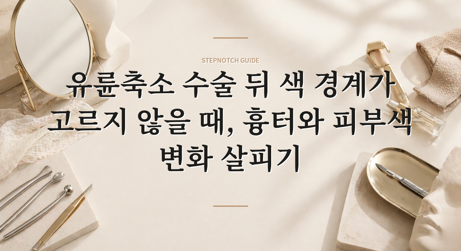 유륜축소 수술 뒤 색 경계가 고르지 않을 때, 흉터와 피부색 변화 살피기