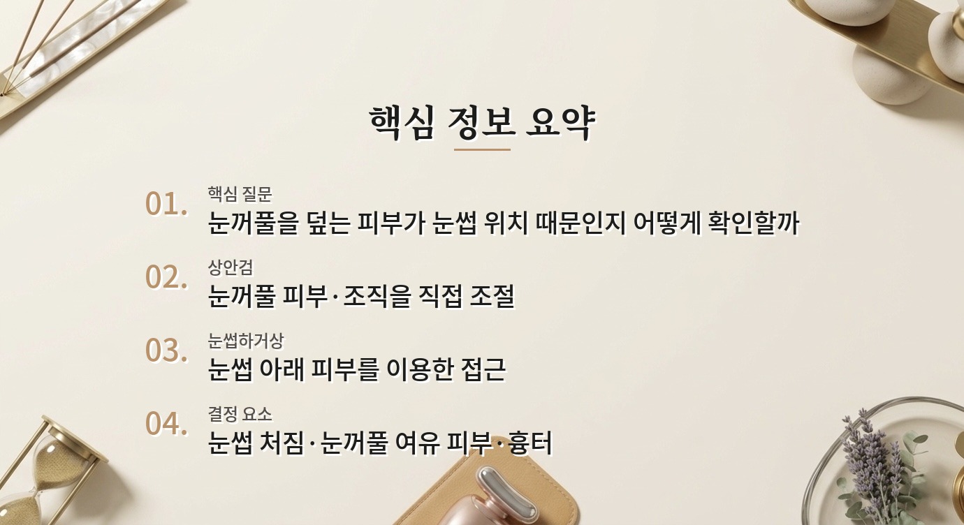 눈썹이 내려온 남자, 상안검 수술과 눈썹하거상 중 무엇을 볼까 비교 가이드