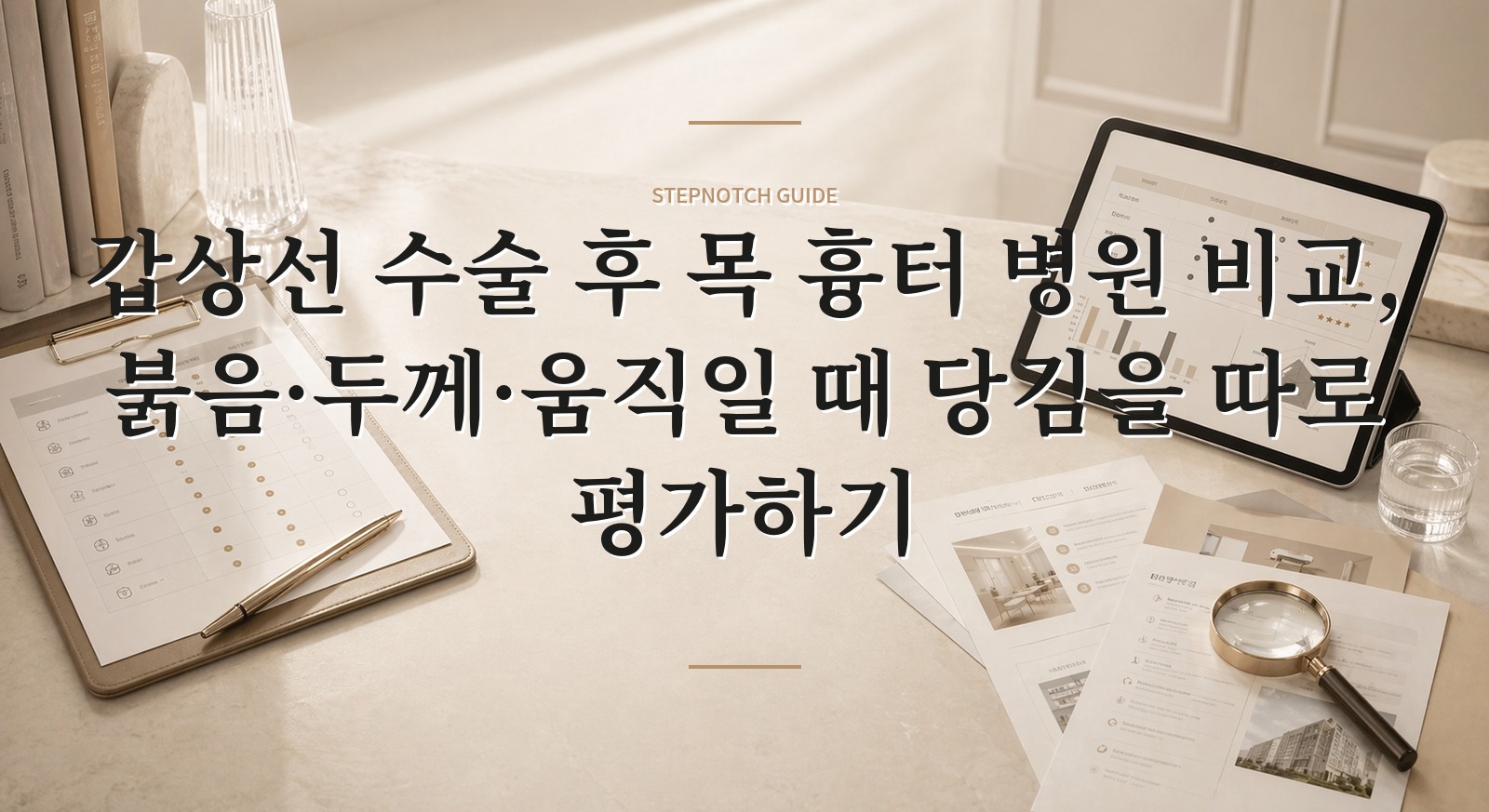 갑상선 수술 후 목 흉터 병원 비교, 붉음·두께·움직일 때 당김을 따로 평가하기