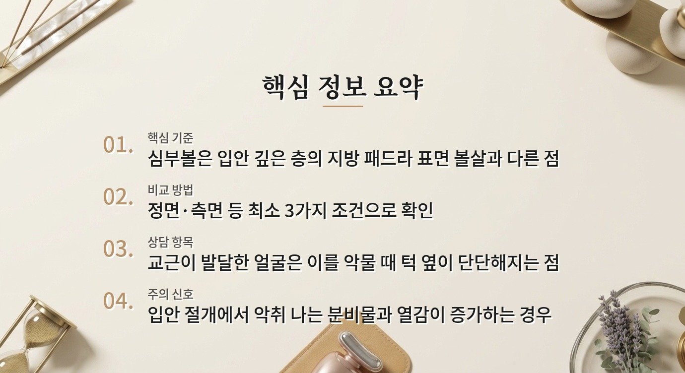 남자 심부볼 제거, 볼살과 광대 아래 지방을 구분해야 하는 이유 비교 가이드