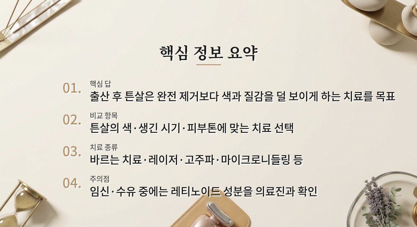 출산 후 튼살 치료는 피부과에서 레이저 상담을 받아야 하나요? 비교 가이드