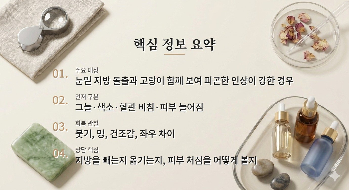 남자 눈밑지방재배치, 다크서클이 있다고 모두 같은 수술이 필요한 건 아닙니다 비교 가이드