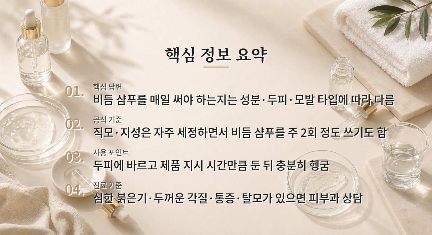 남자 비듬 샴푸는 매일 써도 되나요? 비교 가이드