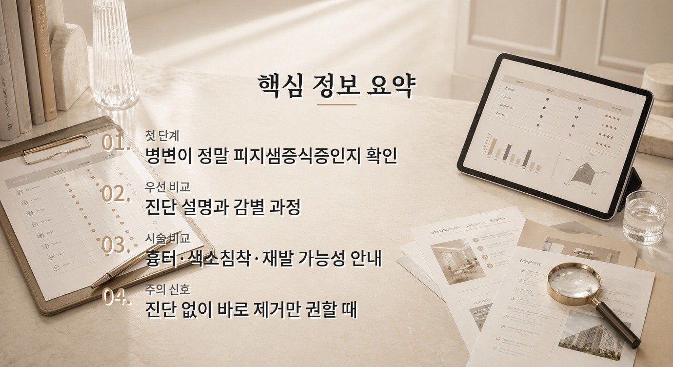 남자 피지샘증식증 제거는 피부과와 미용클리닉 중 어디서 상담해야 하나요? 비교 가이드