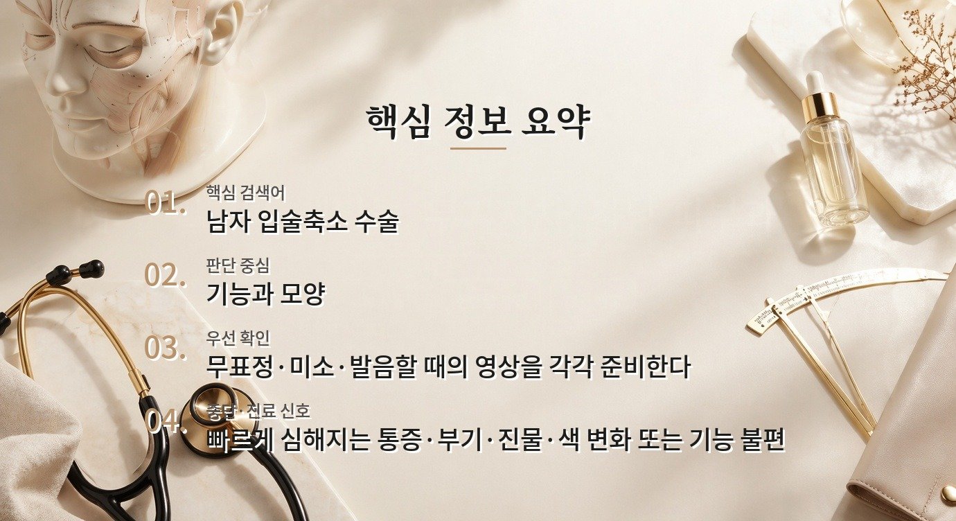 남자 입술축소 수술 전 말할 때 보이는 안쪽 점막까지 확인하기 비교 가이드