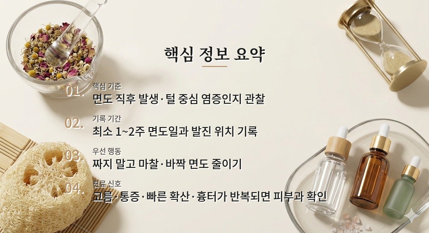 남자 턱여드름과 면도 모낭염을 구분하는 관찰 포인트 비교 가이드