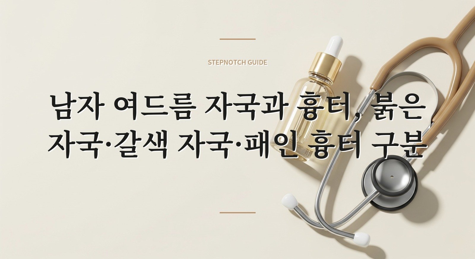 남자 여드름 자국과 흉터, 붉은 자국·갈색 자국·패인 흉터 구분 핵심 정보