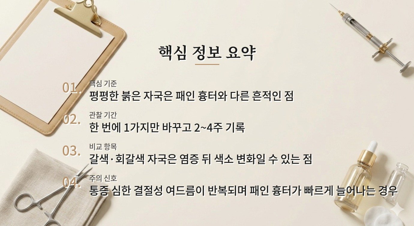 남자 여드름 자국과 흉터, 붉은 자국·갈색 자국·패인 흉터 구분 비교 가이드
