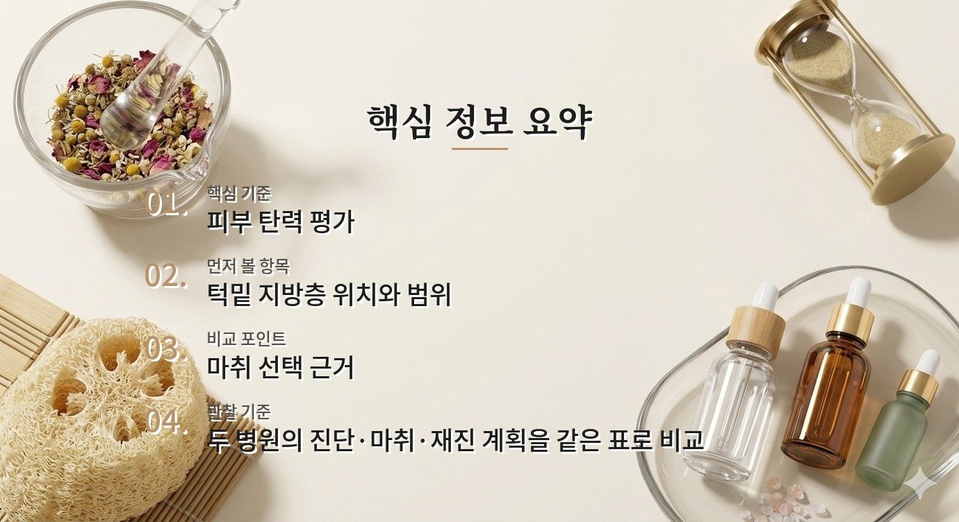 남자 턱밑 지방흡입 병원, 지방량보다 피부 탄력과 마취 계획을 보는 이유 비교 가이드