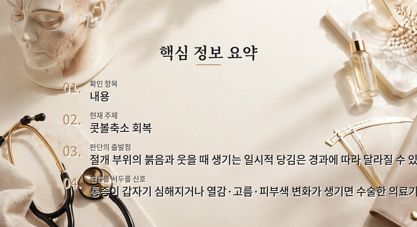 남자 콧볼축소 뒤 웃을 때 당김, 흉터와 움직임을 관찰하는 순서 비교 가이드