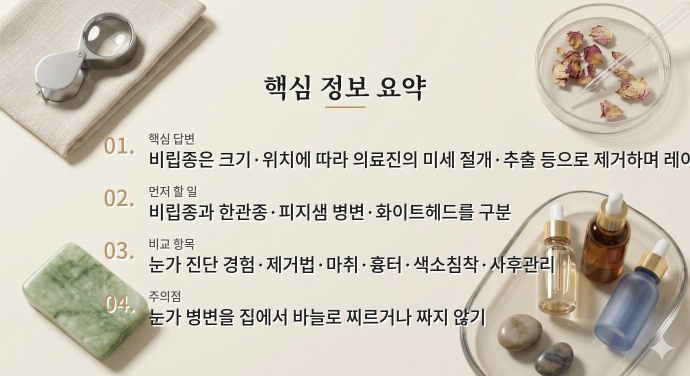 남자 눈가 비립종은 피부과에서 압출과 레이저 중 무엇을 받나요? 비교 가이드
