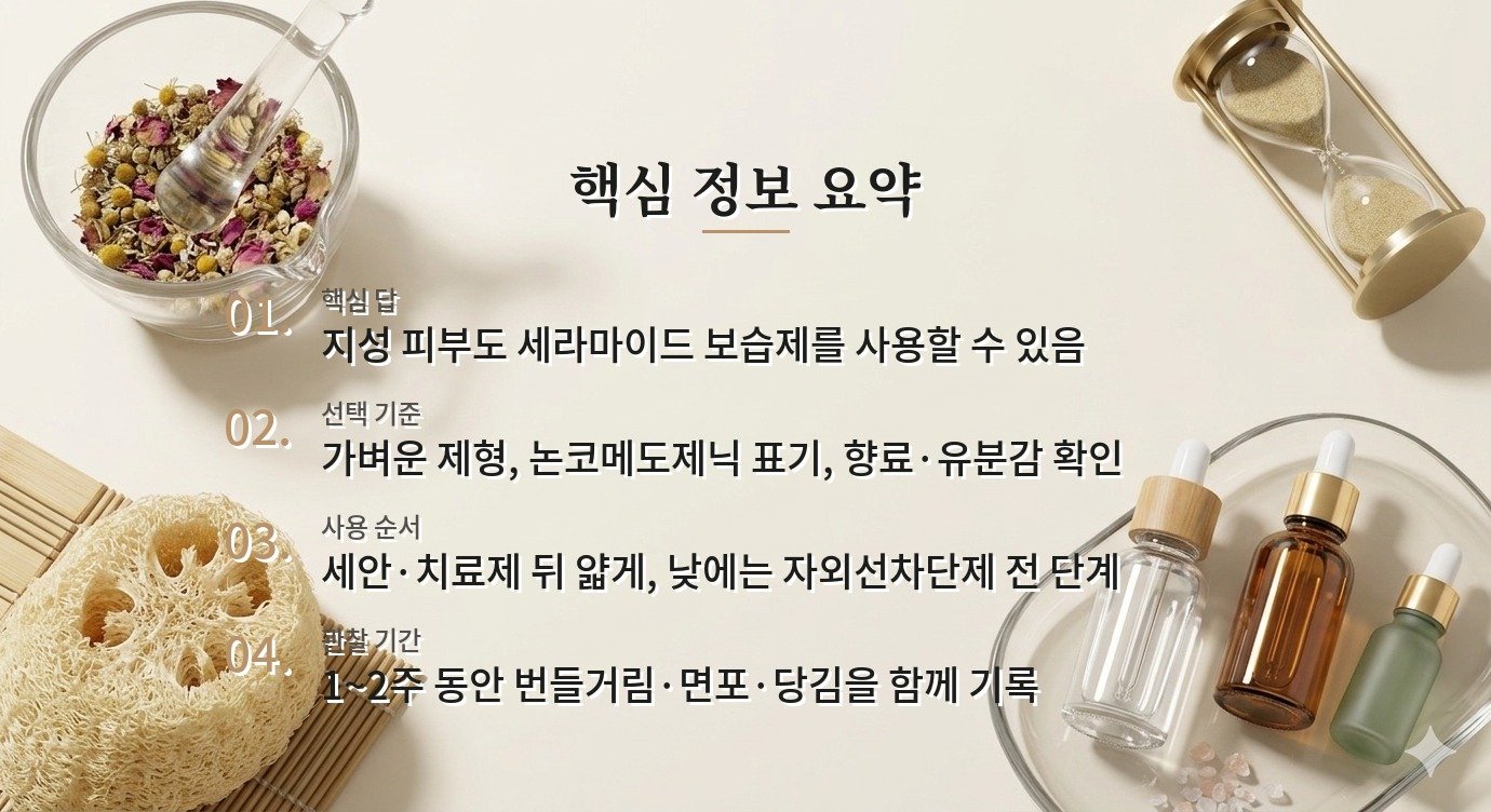 세라마이드 크림은 지성 피부도 써도 되나요? 비교 가이드