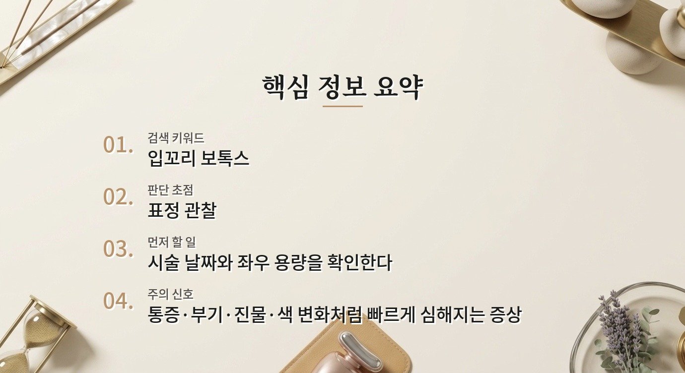 입꼬리 보톡스 후 비대칭, 표정이 자리 잡기 전 확인할 것 비교 가이드