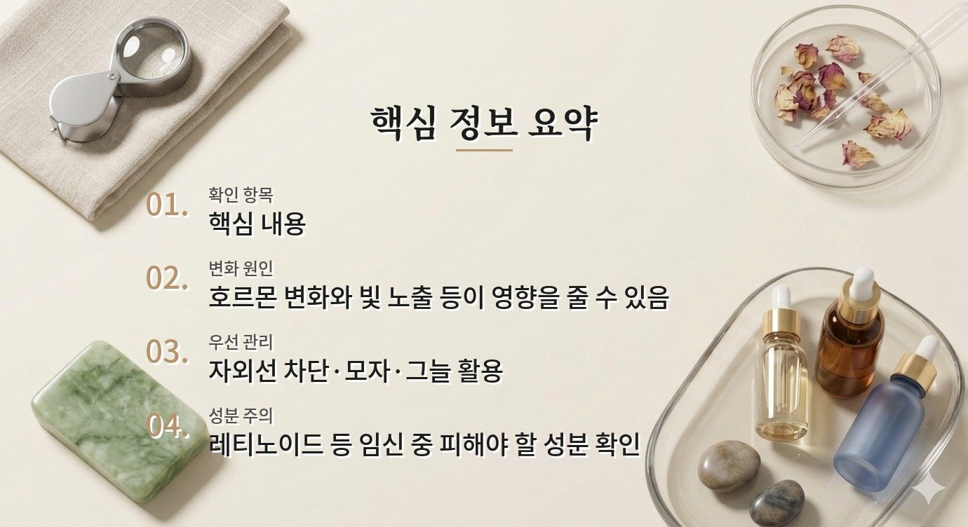 임신 중 기미가 짙어졌다면, 자외선 차단과 미백 성분을 고르는 순서 비교 가이드