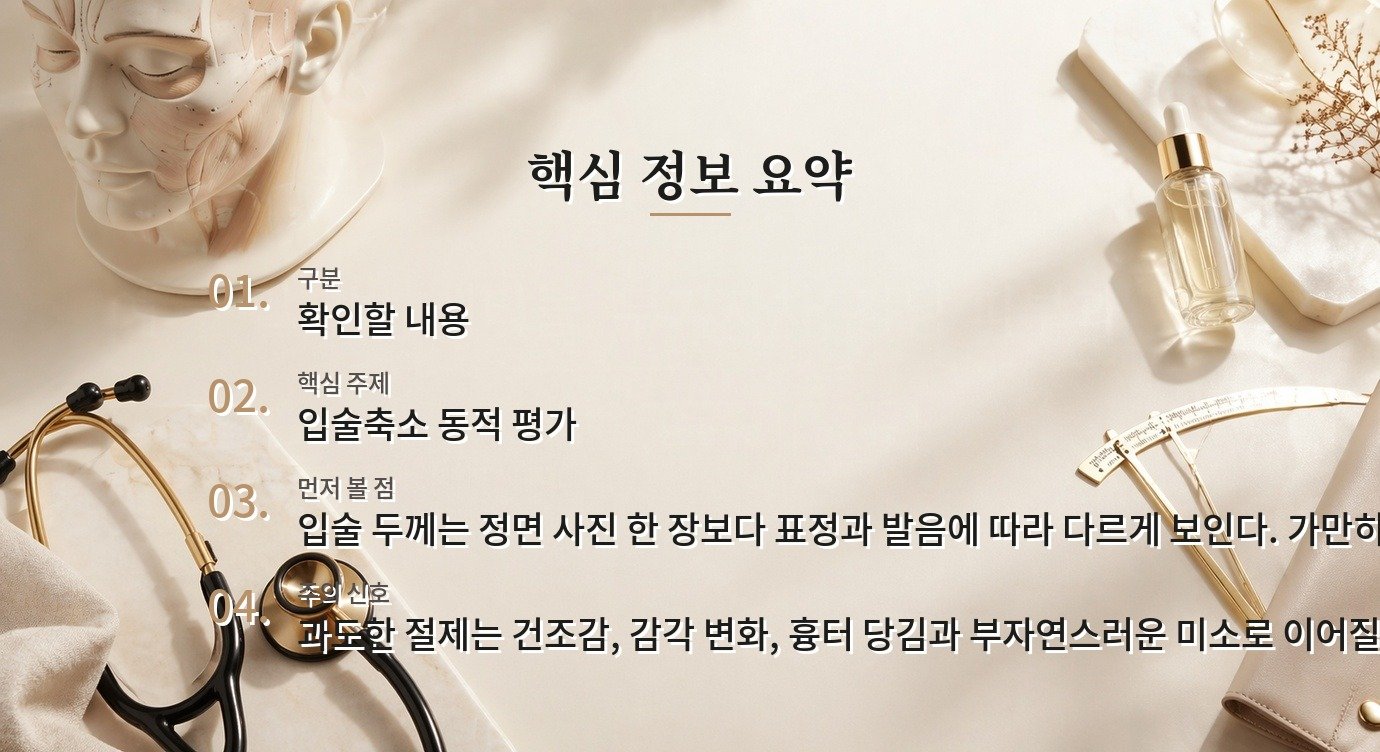 남자 입술축소 전 웃을 때와 말할 때 두께를 모두 확인할 것 비교 가이드