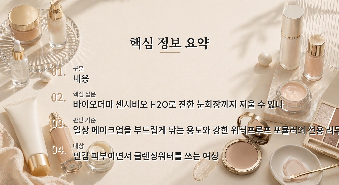 바이오더마 센시비오 H2O 500ml, 워터프루프 마스카라까지 지울까? 비교 가이드