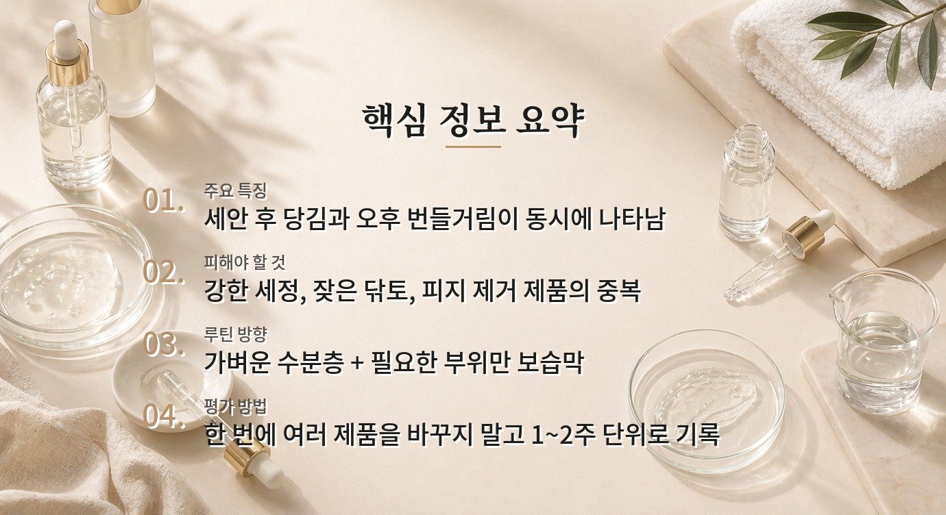 속은 당기는데 T존은 번들거리는 피부, 수분부족형 지성 루틴 짜는 법 비교 가이드
